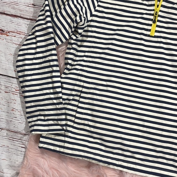 Vineyard Vines Navy Striped Sailor Hooded Rain Quarter Sleeve Jacket - Picture 6 of 11